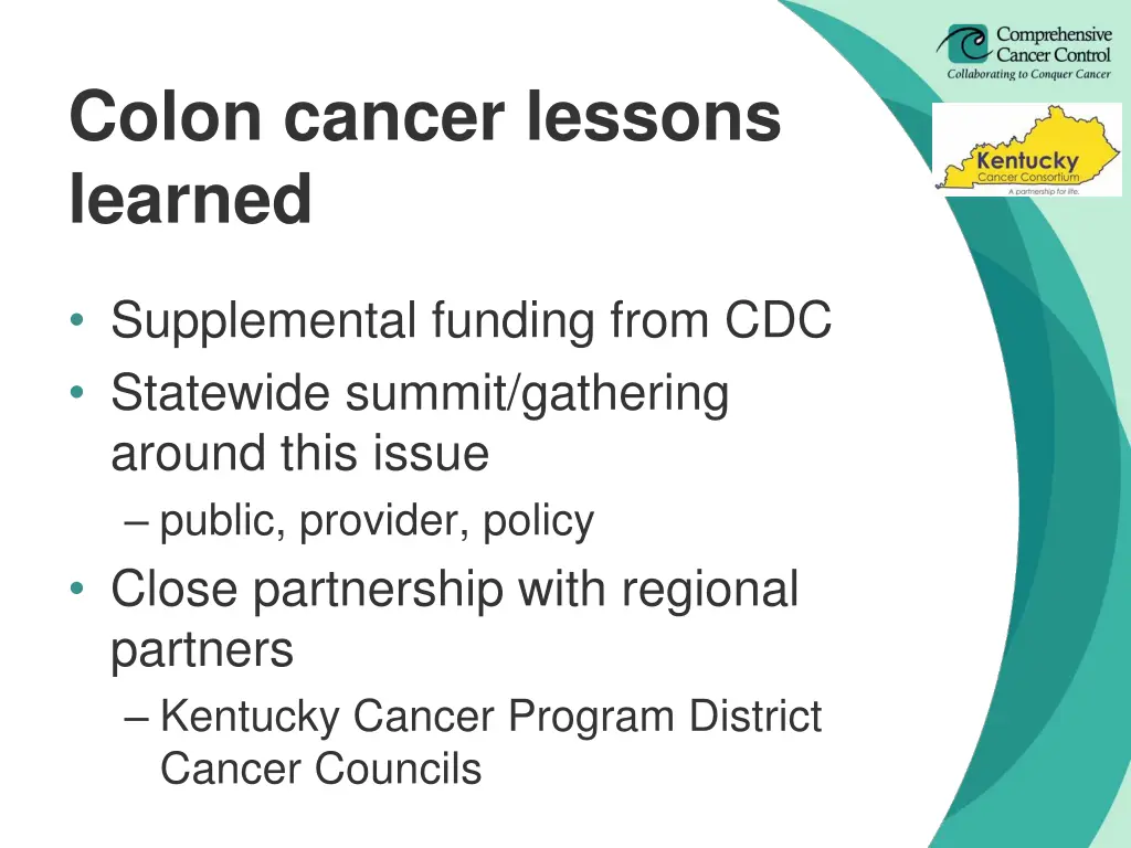 colon cancer lessons learned