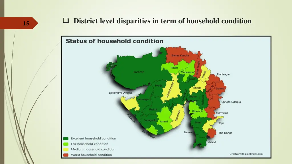district level disparities in term of household