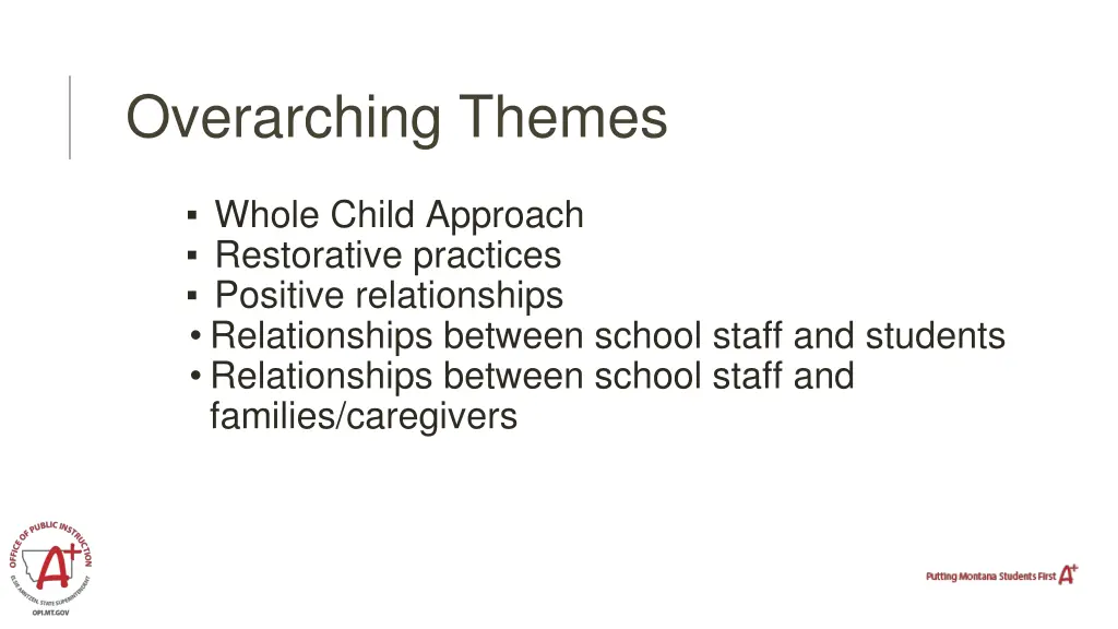 overarching themes