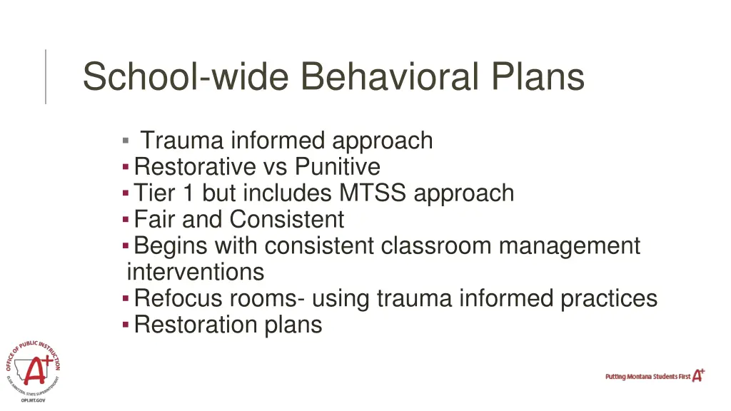 school wide behavioral plans