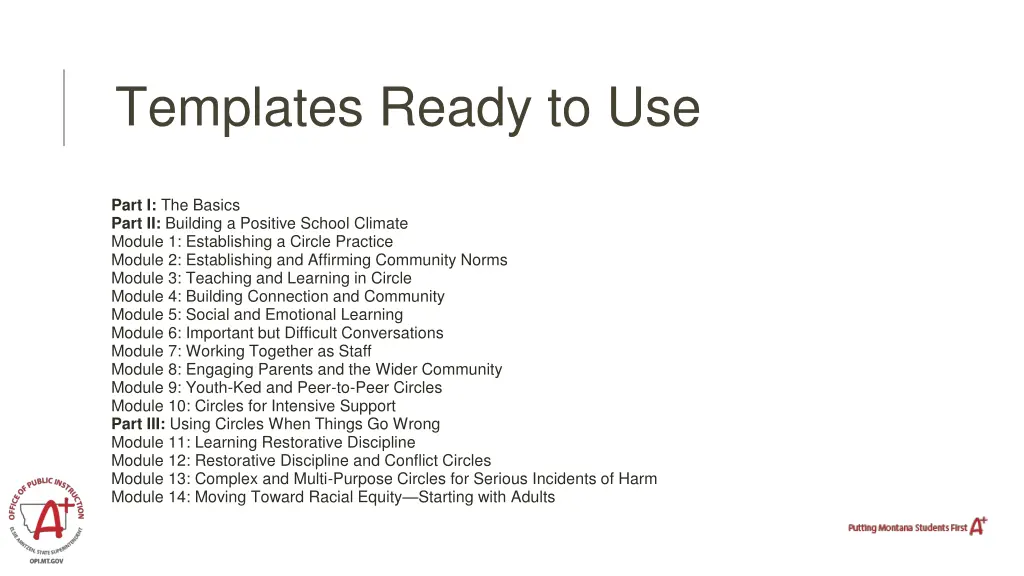 templates ready to use