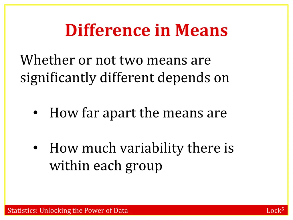 difference in means