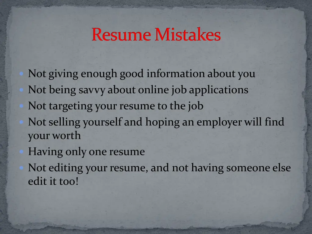 resume mistakes