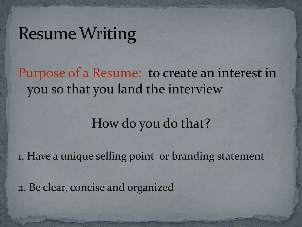 resume writing