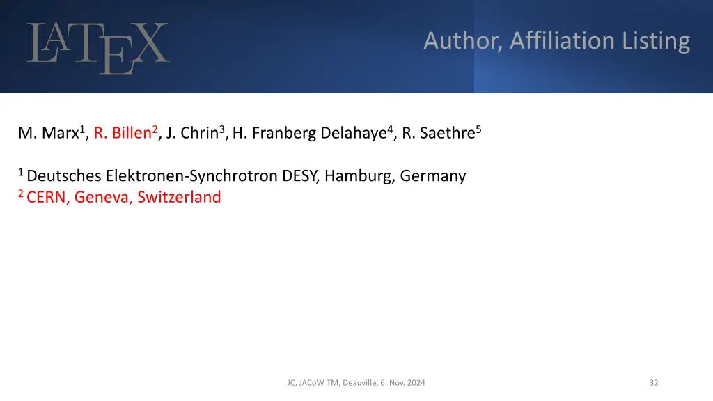 author affiliation listing 3