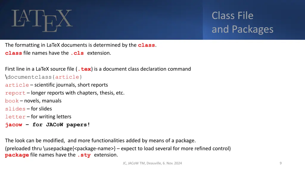 class file and packages