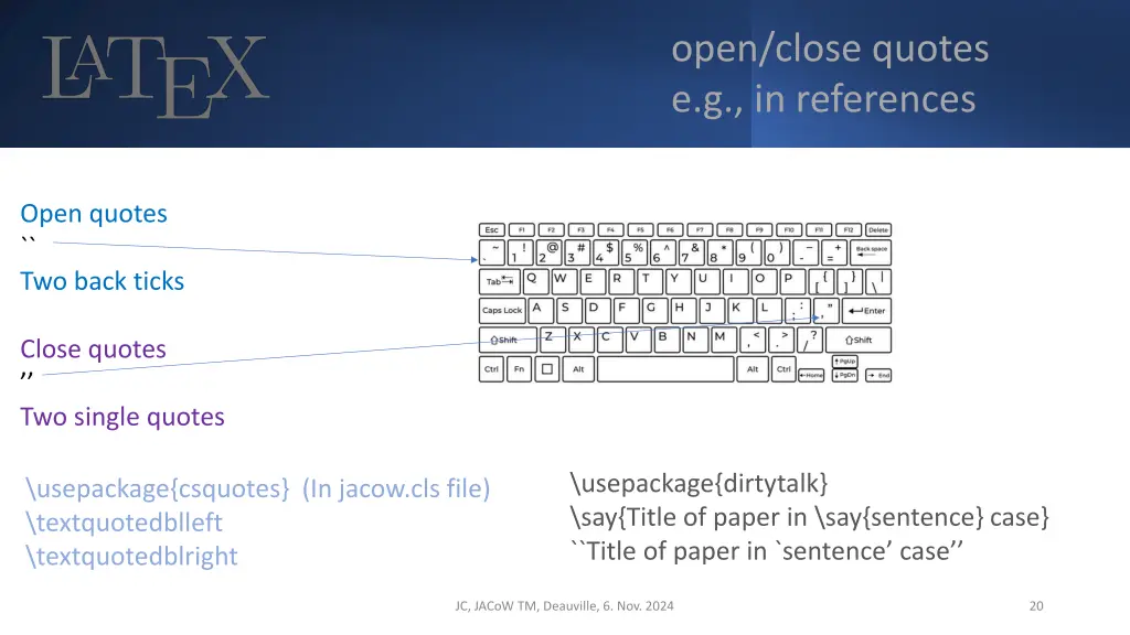 open close quotes e g in references