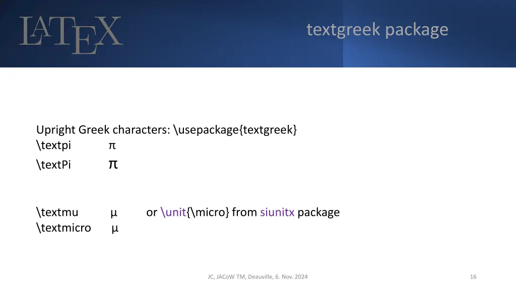 textgreek package