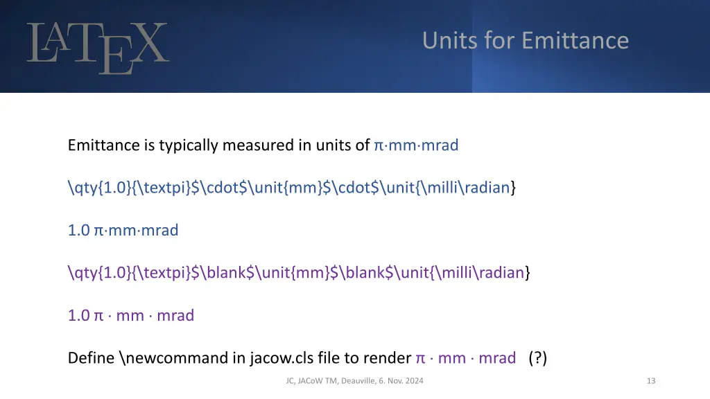 units for emittance