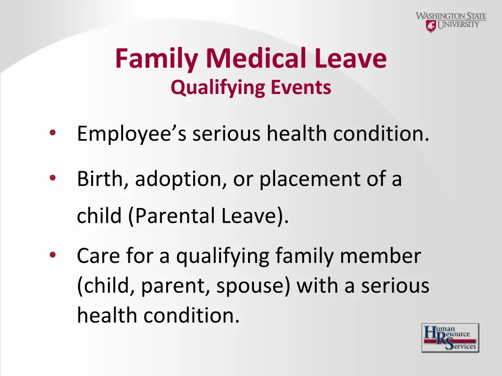 family medical leave qualifying events