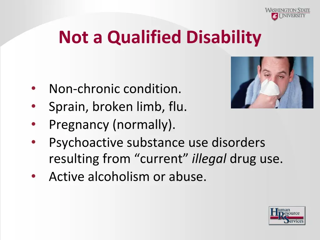 not a qualified disability
