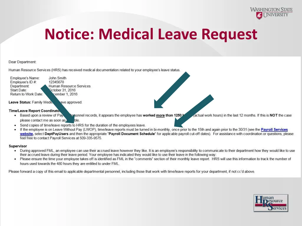 notice medical leave request