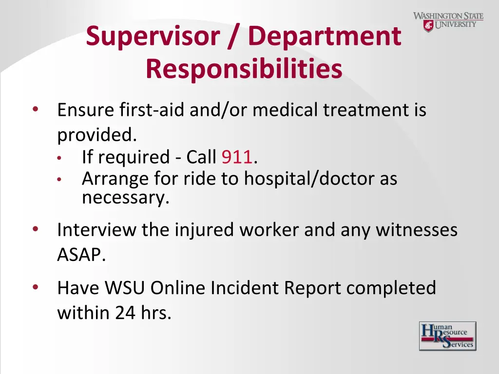 supervisor department responsibilities