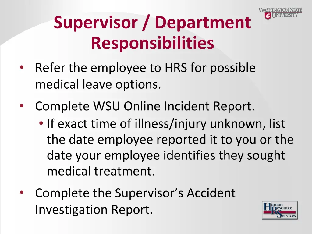 supervisor department responsibilities refer