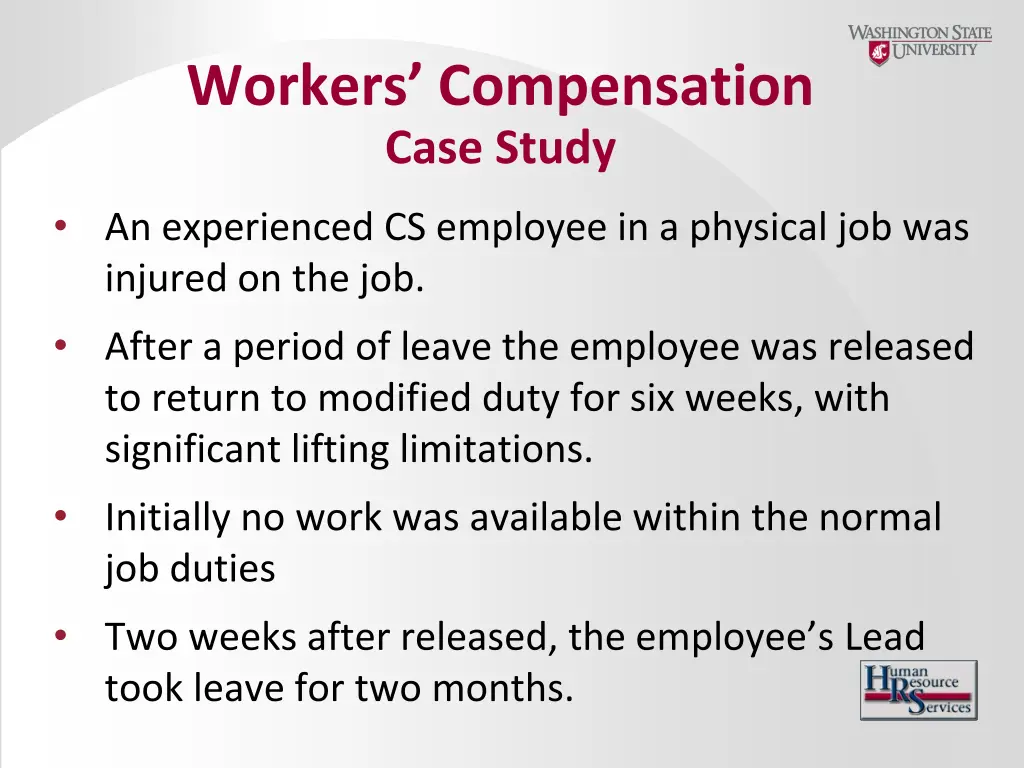 workers compensation case study