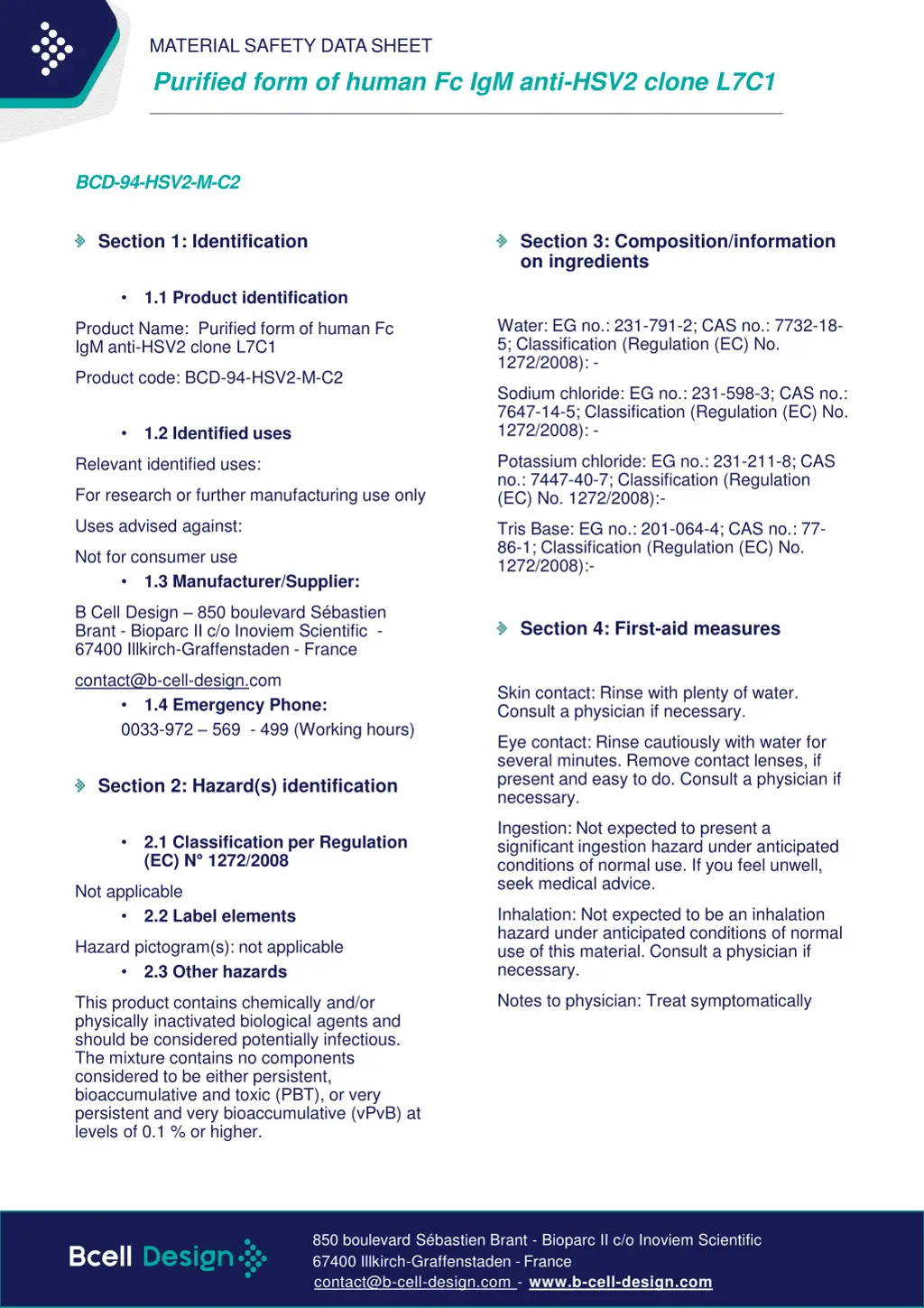 material safety data sheet purified form of human