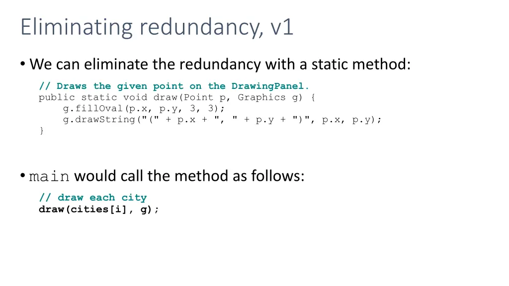 eliminating redundancy v1