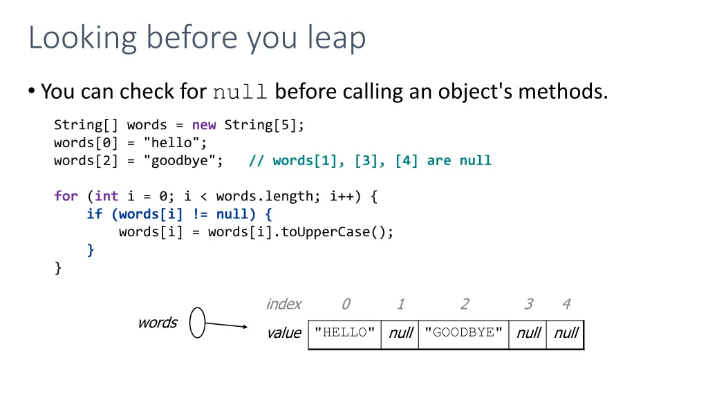 looking before you leap