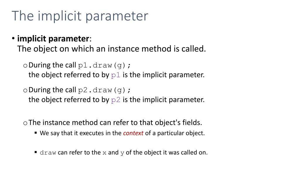 the implicit parameter