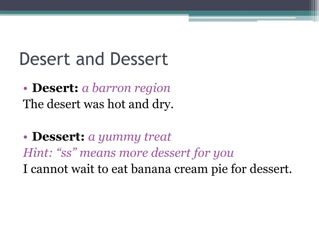 desert and dessert