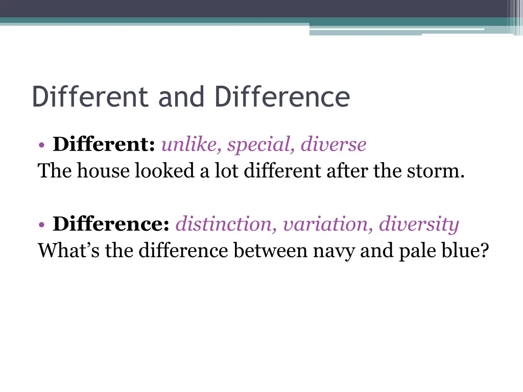 different and difference
