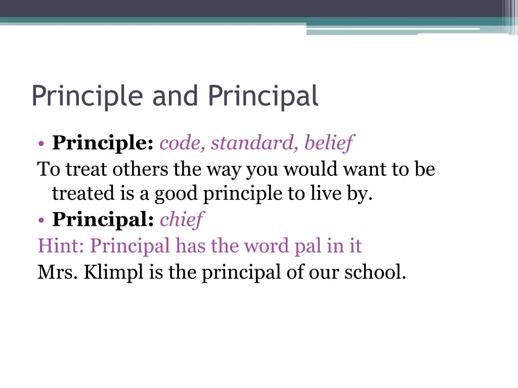 principle and principal