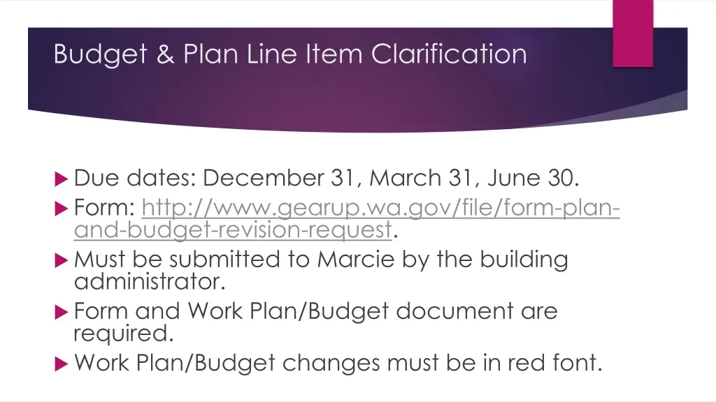 budget plan line item clarification 1