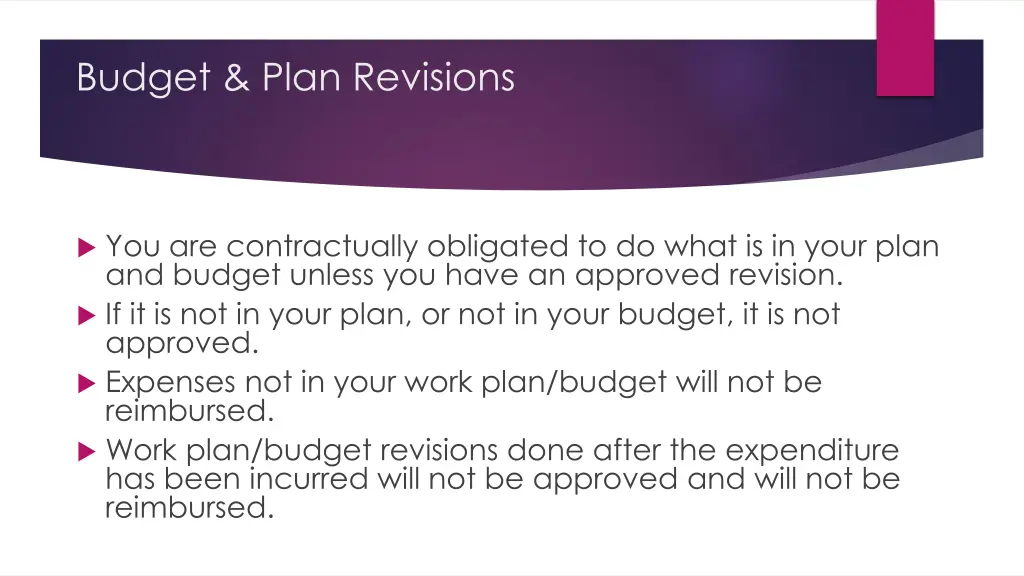 budget plan revisions