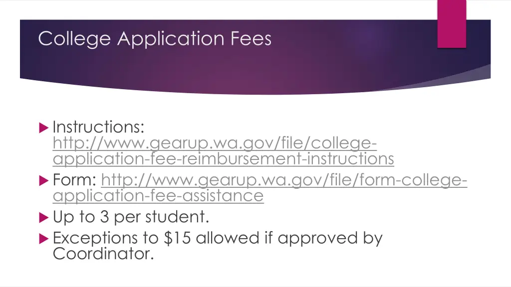 college application fees