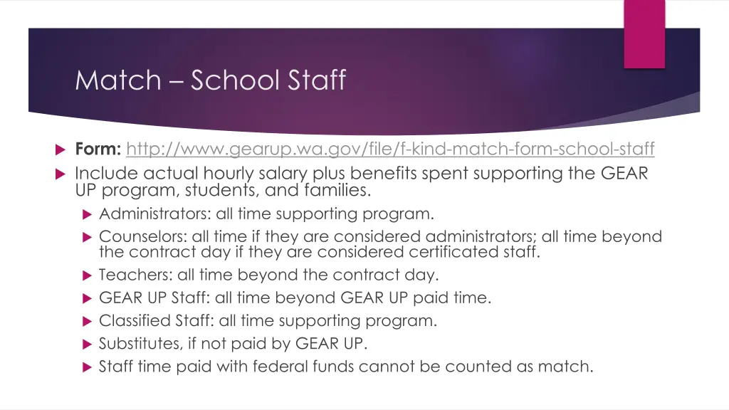 match school staff