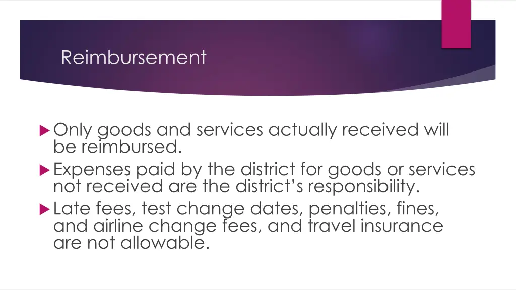 reimbursement