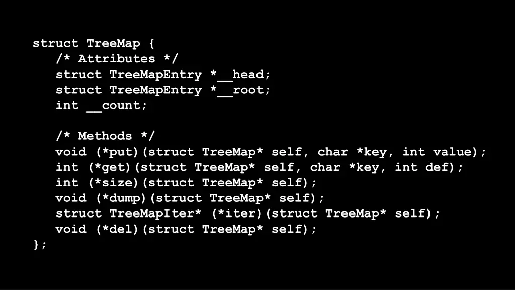 struct treemap attributes struct treemapentry