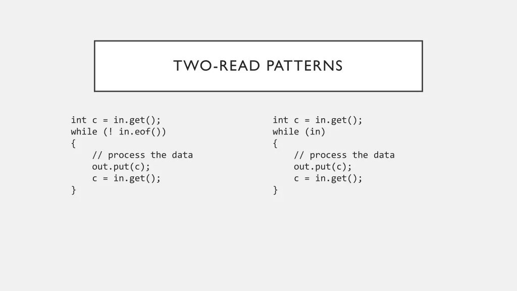 two read patterns
