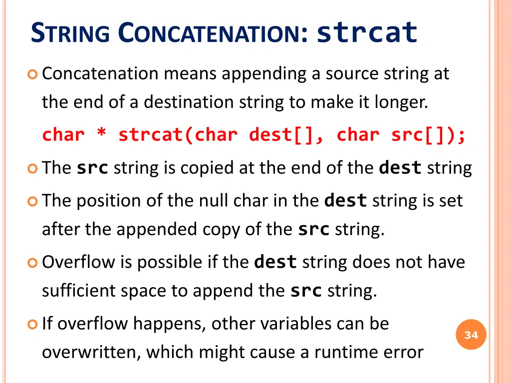s tring c oncatenation strcat