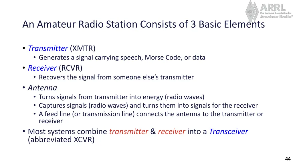 an amateur radio station consists of 3 basic
