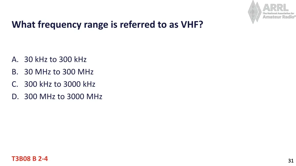 what frequency range is referred to as vhf