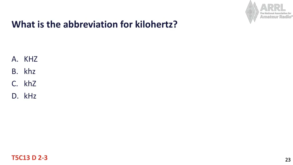 what is the abbreviation for kilohertz