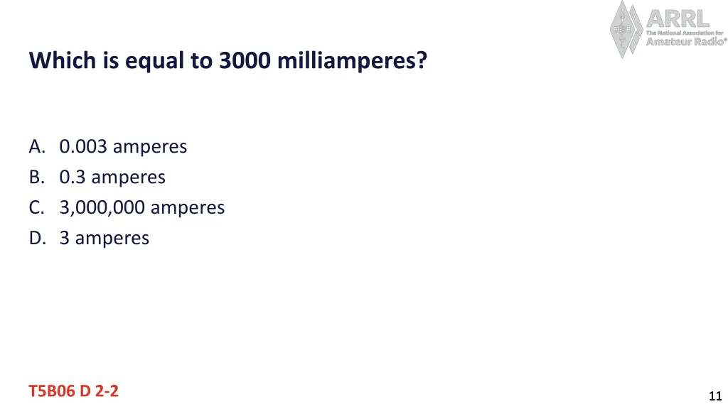which is equal to 3000 milliamperes
