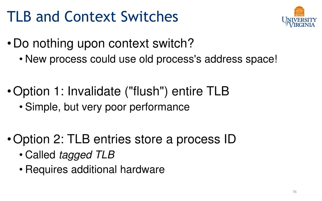 tlb and context switches