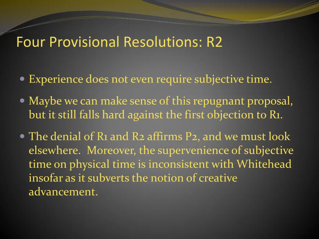 four provisional resolutions r2