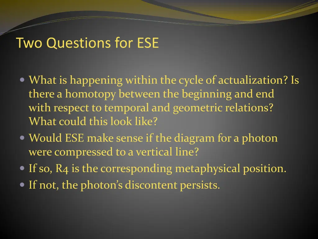 two questions for ese