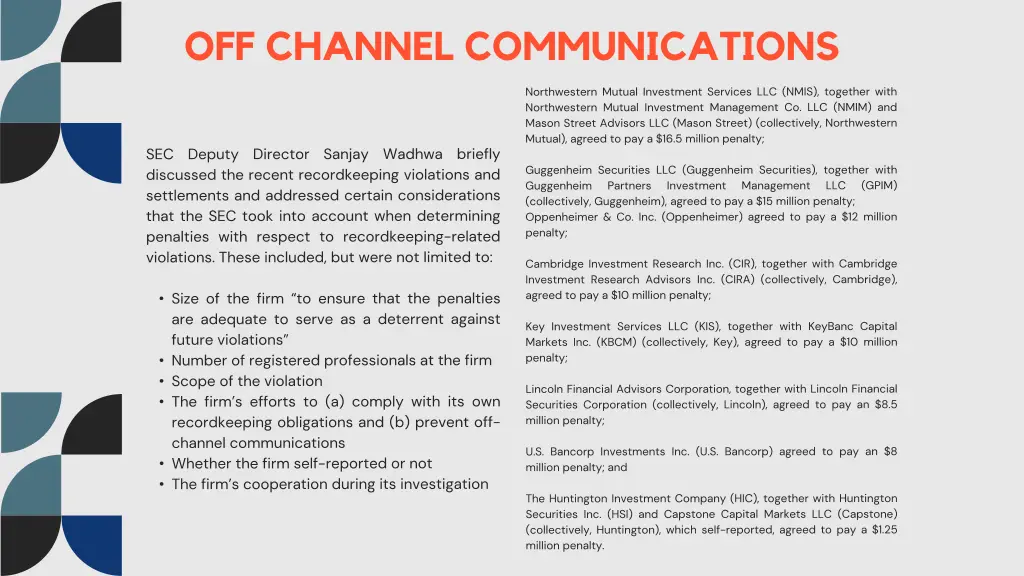 off channel communications