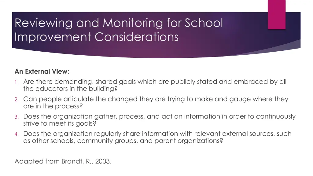 reviewing and monitoring for school improvement 2