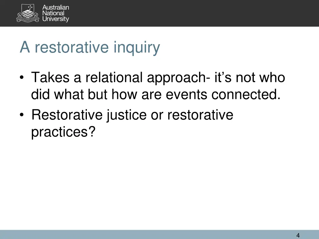 a restorative inquiry