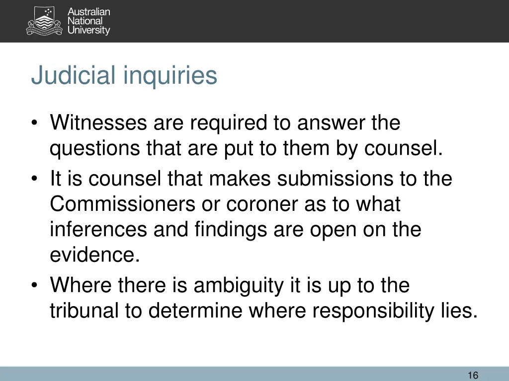 judicial inquiries