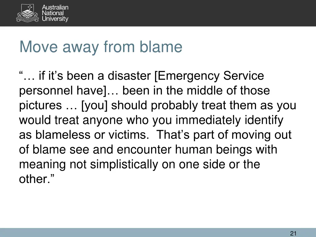 move away from blame