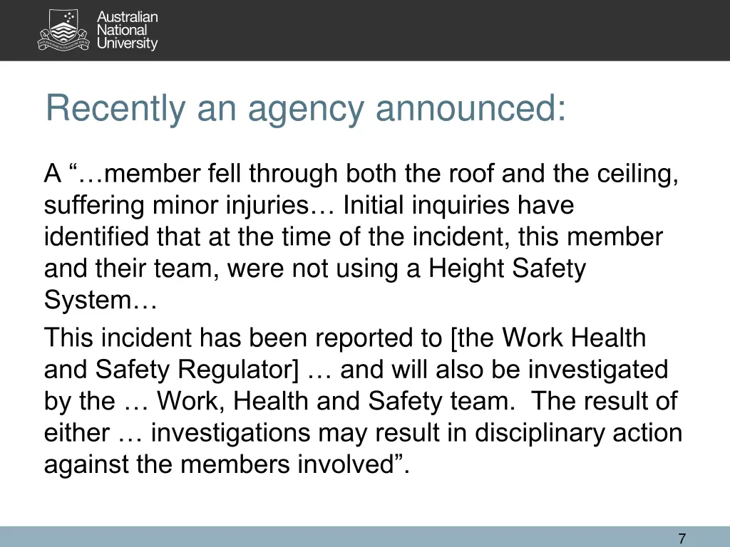 recently an agency announced