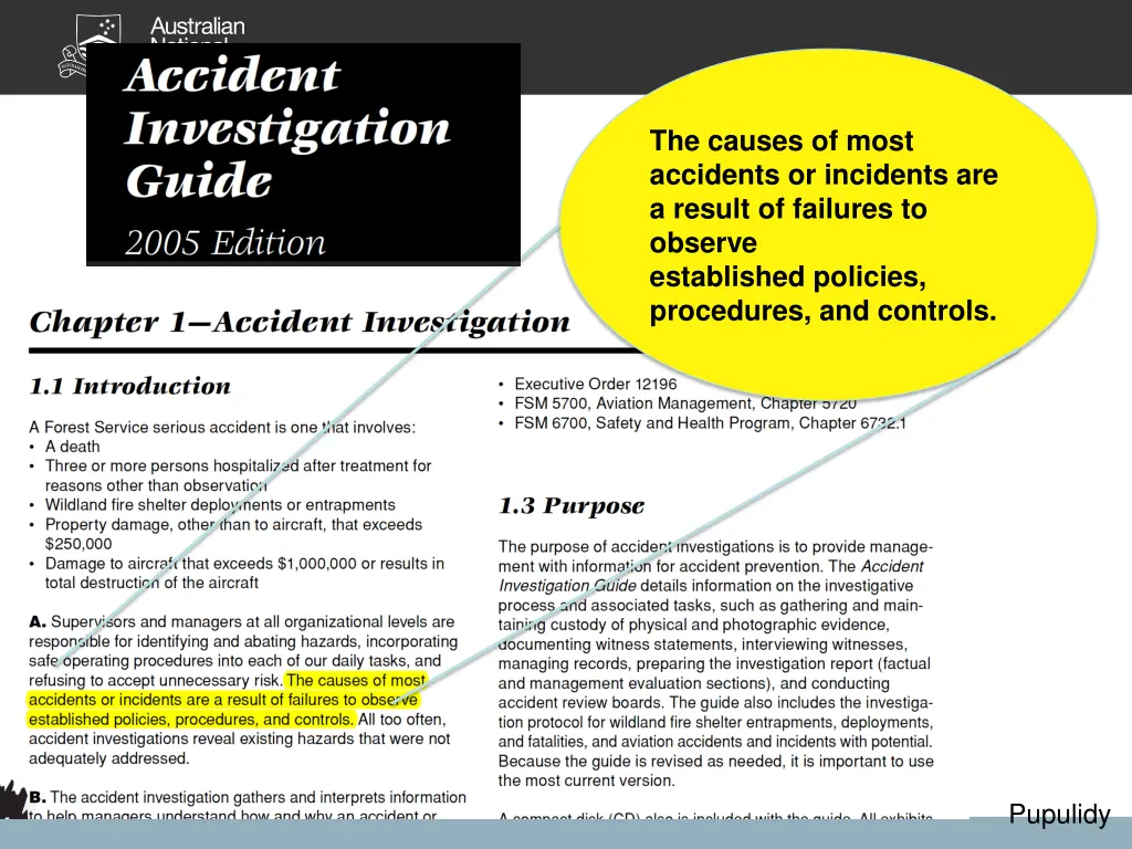 the causes of most accidents or incidents