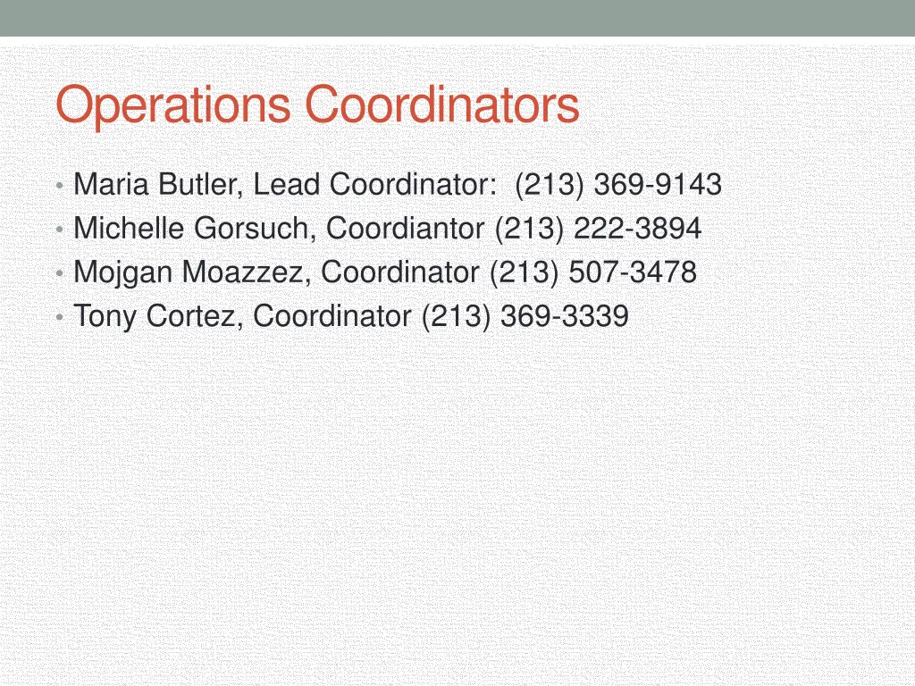 operations coordinators