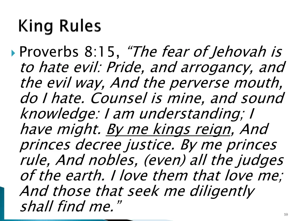proverbs 8 15 the fear of jehovah is to hate evil